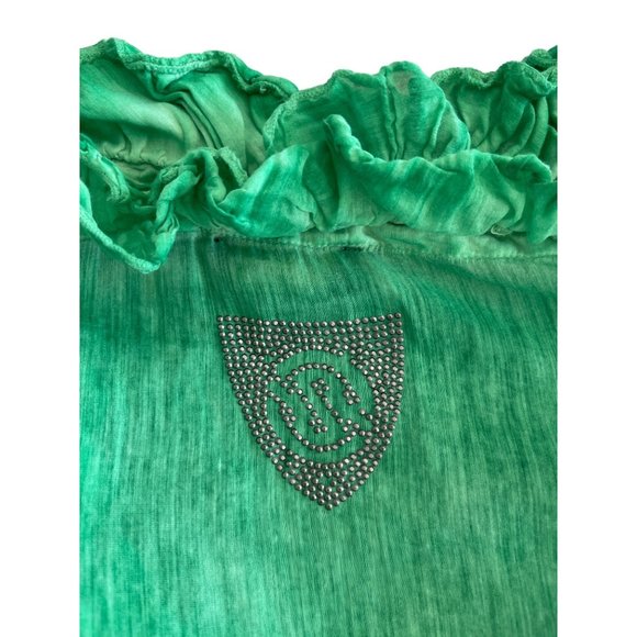 RA-RE Womens Dress Swim Cover Up Ruffle‎ Neck Silk Blend Green 44 IT 6-8 Logo - Picture 11 of 11